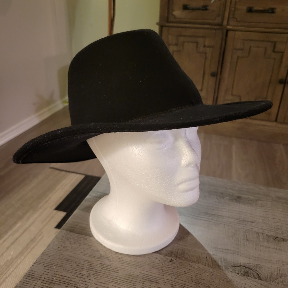Stetson Bozeman Black Crushable Wool Water Repellent Outdoor Hat Large USA